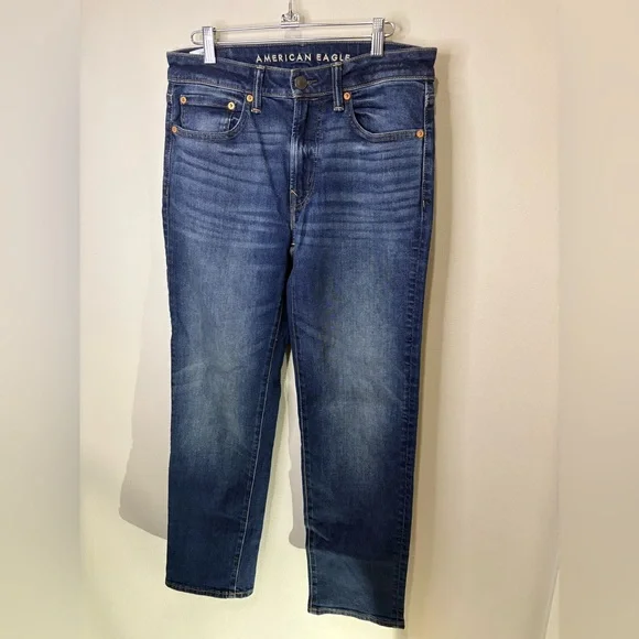 American Eagle Outfitters Men's Dark Blue Straight Jeans - Picture 1 of 8